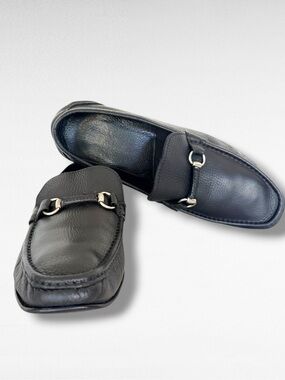 Sandro Moscoloni Horsebit Loafer Men’s 11 Black Pebbled Leather Made in Spain